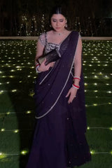 Asna Oberoi In Our Purple Pre-Draped Saree