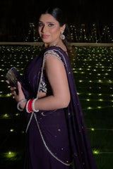 Asna Oberoi In Our Purple Pre-Draped Saree