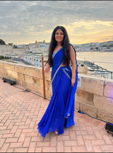 Chetna in Ink Blue Slit Saree