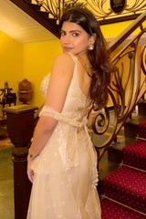 Dhriti Mehra In Our Tissue Sharara and Corset Set