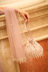 Lilac Potli With Crystal Latkans