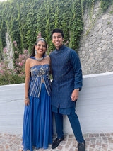 Shivani Bafna in Ink Blue Peplum and Palazzo Set