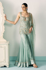 Aqua Kurta And Sharara Set