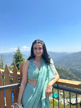 SANYA IN MINT GREEN RUFFLE SAREE