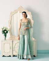 Aqua Kurta And Sharara Set