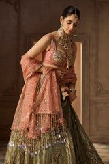 Green Embroidered Lehenga Set