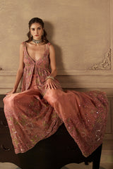Dusty Rose Floral Embroidered Sharara Set
