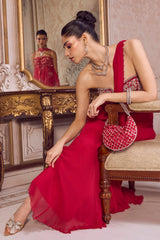 Magenta Chiffon Saree With Corset