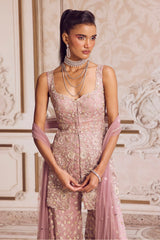 Champagne Rose Peplum and Pants Set