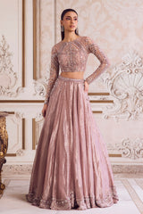 Champagne Rose Tissue Lehenga Set