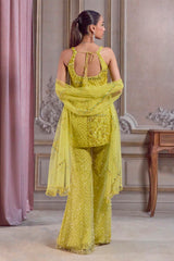 Neon Green Short Kurta and Pants Set