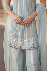 Powder Blue Kurta and Pants Set