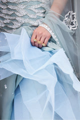 Powder Blue Organza Skirt and Bustier Set