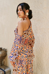 Moroccan Printed One Shoulder Top & Pants Set