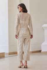 Pearl White Organza Pant-Suit Set