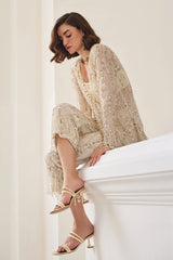 Pearl White Organza Pant-Suit Set