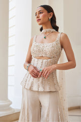 Tissue Sharara and Corset Set