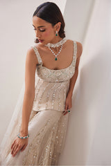 Tissue Sharara and Corset Set