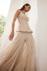 Tissue Sharara and Corset Set