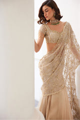 Kim Mann In Our Tissue Pre-Drape Saree