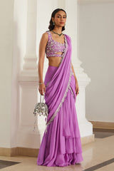 Bubblegum Pink Drape Saree