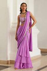 Bubblegum Pink Drape Saree