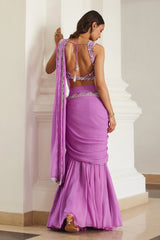 Bubblegum Pink Drape Saree