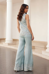 Powder Blue Peplum and Pants Set
