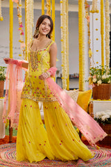 Sunshine Yellow Kurta and Sharara Set