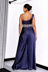 Midnight Blue Drape Jumpsuit