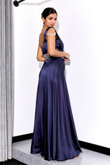 Midnight Blue Drape Jumpsuit