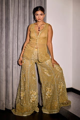 Gold Embroidered Pants and Top Set