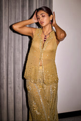 Gold Embroidered Pants and Top Set