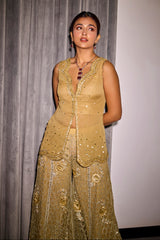 Gold Embroidered Pants and Top Set