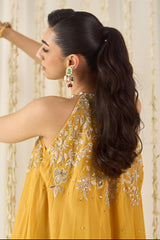 Mustard A-Line Kurta Sharara Set