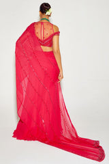 HOT PINK TONAL SAREE