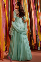 MINT GREEN PEPLUM AND SKIRT SET