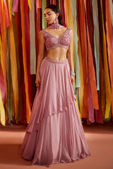 MAUVE LEHENGA AND BLOUSE SEt