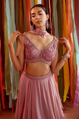 MAUVE LEHENGA AND BLOUSE SEt