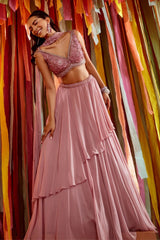 MAUVE LEHENGA AND BLOUSE SEt