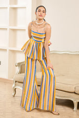 Ivory Striped Organza Co-ord Set