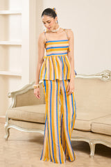 Ivory Striped Organza Co-ord Set