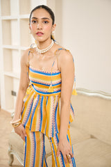 Ivory Striped Organza Co-ord Set