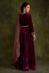Mulberry Velvet Anarkali