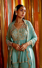 MINT GREEN GATHERS PEPLUM SET