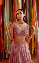 SANYA IN MAUVE LEHENGA AND BLOUSE SET