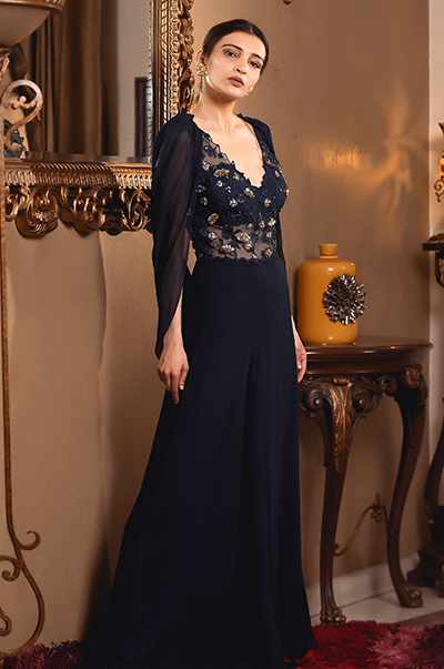 Jumpsuit with online skirt attached