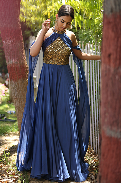 Cape neck dress best sale