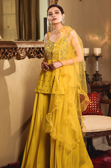 Mustard Short Shirt and Palazzo Set