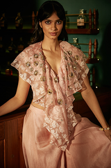 Blush Pink Ruffle Top With Palazzo